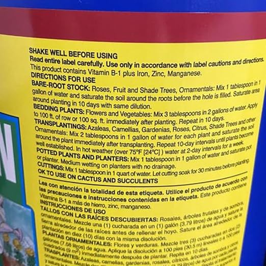 Western States Vitamin B-1 Plant Solution 1 Gallon 4-Pack Root Growth Promoter Transplant Stress Reducer