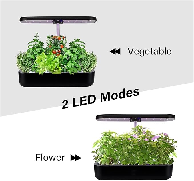 Indoor Vertical Garden Hydroponics Growing Intelligent Home Gardening ination Tool with 36W LED Lights Two Grow Modes Nursery Pots