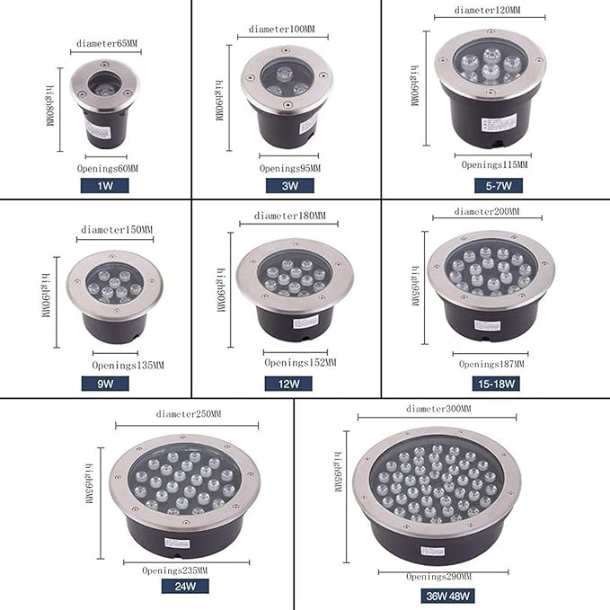 Outdoor Landscape Spotlights Ground LED Landscape Lights - Outdoor Buried Lights AC85-265V LED Spotlight IP67 Waterproof Outdoor Led Floor Spotlights Recessed Outdoor White Light-9W