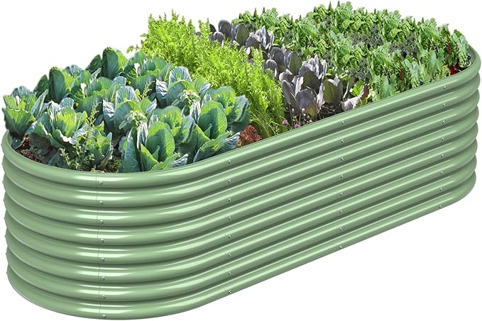 FRIZIONE 6FT(L)3FT(W)2FT(H) Raised Garden Bed Outdoor Raised Planter Box Outdoor for Herb Vegetable-Light Green