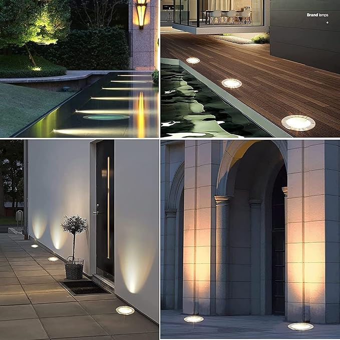Outdoor Landscape Spotlights LED Landscape Lights IP67 Waterproof Garden Spotlight for Terrace Courtyard Porch Path COB Outdoor Ground Light (White 12V 10W)