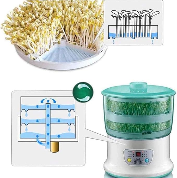 Bean Sprouts Machine Large Capacity Automatic Intelligent Germination Machine PTC Temperature Controller 360 Degree Sprinkler