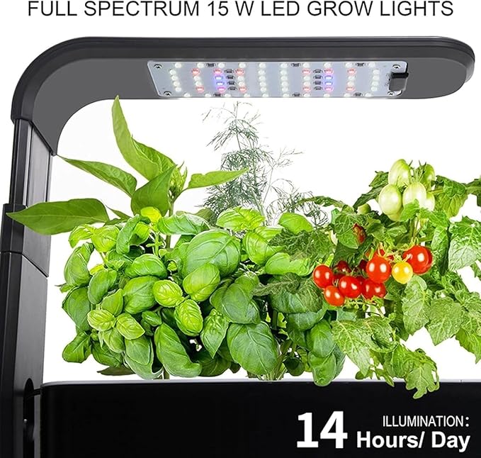 Pveanns Hydroponics Growing System 3 Pods Hydroponics Growing System Indoor Garden with LED Grow Light Automatic Timer Germination Kits Height Adjustable for Home Kitchen