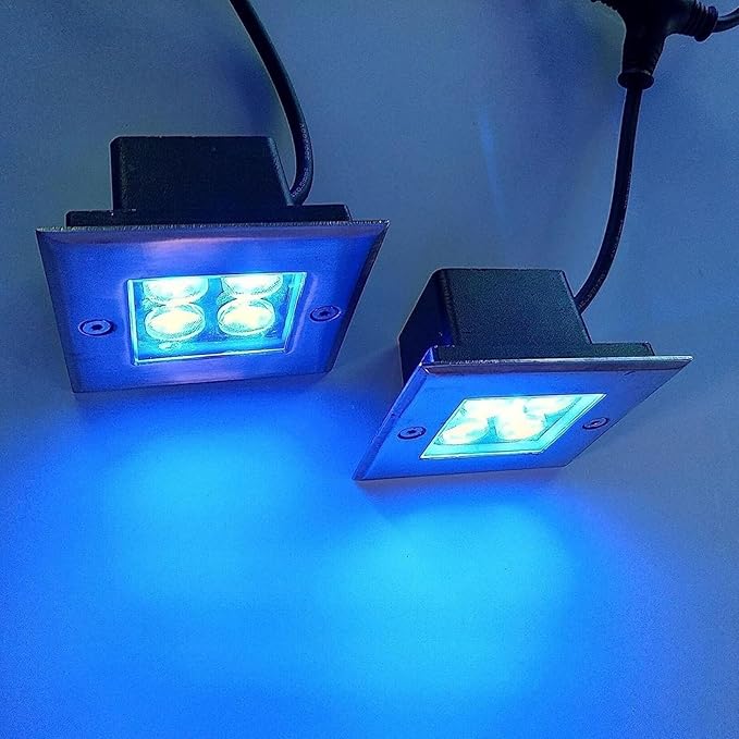 Square Ground Landscape Lamp - 4W IP67 Waterproof Recessed LED Well Light Warm White Spotlight for Walkways Terraces Gardens and Pathway Lighting