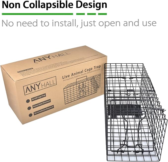 Live Squirrel Trap Heavy Duty Humane Animal Cage Trap (No Assembly Required)