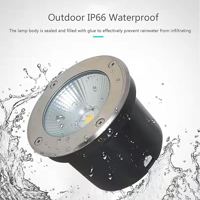 Embedded Outdoor LED Spotlight - 5W IP65 Waterproof Landscape Lights AC 111-240V Underground COB Spotlights (White Light)