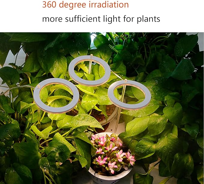 HAO 80 LED 4 Fead Grow Lights for Succulents USB Full Spectrum LED Grow Lamp with 8/12/16H Timing Function Adjustable Plant Growing Sun Lamp with Acrylic Supporter for Indoor Plants (Yellow)