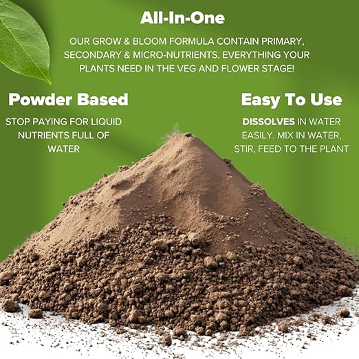 Organic Veg to Harvest Double Pack – Indoor &amp Outdoor Fertilizer for Leafy Greens Vegetables Herbs &amp More – Grow &amp Bloom Combo (1000g - 8 Plants)
