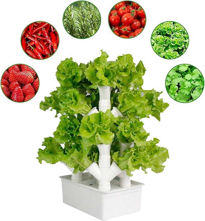Hydroponics Tower GardenHydroponic Growing Systemfor Indoor Herbs Fruits and Vegetables - Aeroponic Tower(Large)
