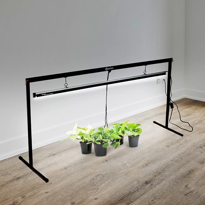 SUNPACK Metal Grow Light Stand with T5 Light System 48 - Ideal for Greenhouses or Indoor Gardening 6400K Grow Light with Reflectors