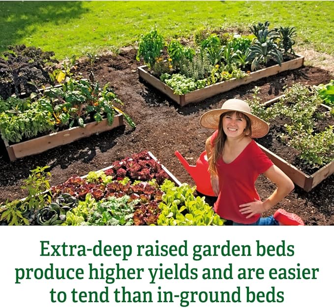 Gardener's Supply Company Cedar Raised Garden Bed | Weather Resistant Outdoor Square Planter Box for Plants Herbs Flowers &amp Vegetables with Rust-Proof Aluminum Corners
