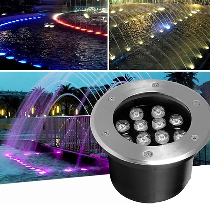 Outdoor Recessed Submersible LED Spotlight - 12V IP68 Waterproof Lighting for Pond Fountain Spa Garden Patio Lawn Driveway