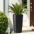 2 Pack Tall 21.7 in for Outdoor Plants Tall Square Planter Box Indoor Outdoor Porch Patio Flower Pot Big Tapered Matte Tree Flower Pot for Garden (Black)