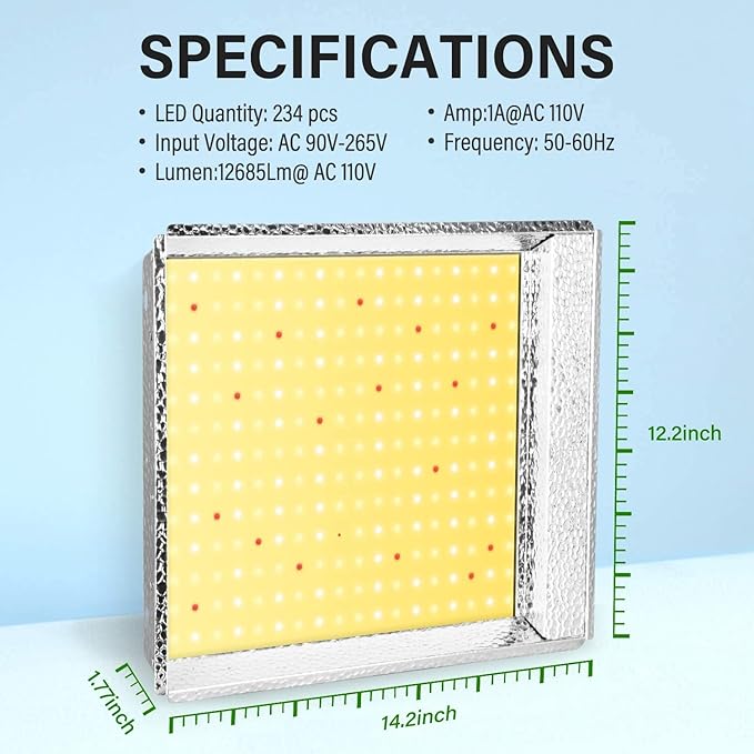 iPower 2025 600W LED Grow Light Sunlike Full Spectrum Plants Lamp for Hydroponic Greenhouse Indoor Seeding Veg and Bloom 4x4 Coverage