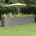 Garden Raised PlanterGarden BedGalvanized Raised Garden BedPlanter Raised bedsGalvanized PlanterBed Powder-Coated Steel 130.7x15.7x26.8 Gray