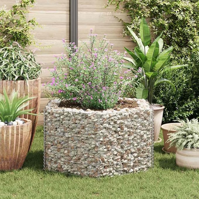 Galvanized Steel Planter Box for Gardening Flower Plant Herb - Metal Outdoor Vegetable Bed Large 39.4x35.4x19.7