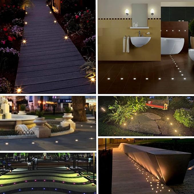 1/10PCS LED Mini In-Ground Well Light - Spotlight Led Beam Light 1W 12V DC 120° LED Beam Angle Spotlight IP67 Waterproof Recessed Outdoor Landscape Lighting(White 4000k1PCS-(DC-12V))