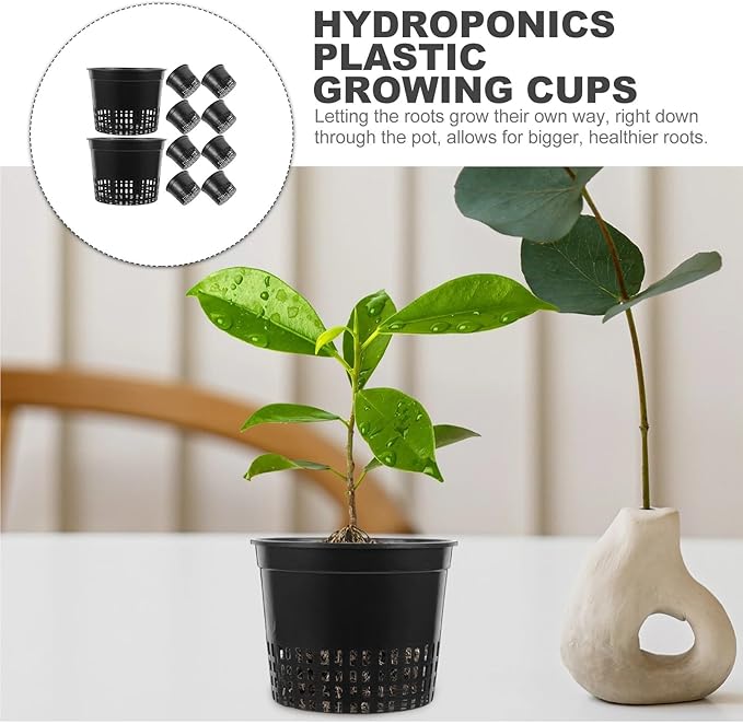 Net Pots for Hydroponics 8PCS Hydroponic Net Pots - Grow Baskets/Planting Cups (Indoor Bucket Farm Use)