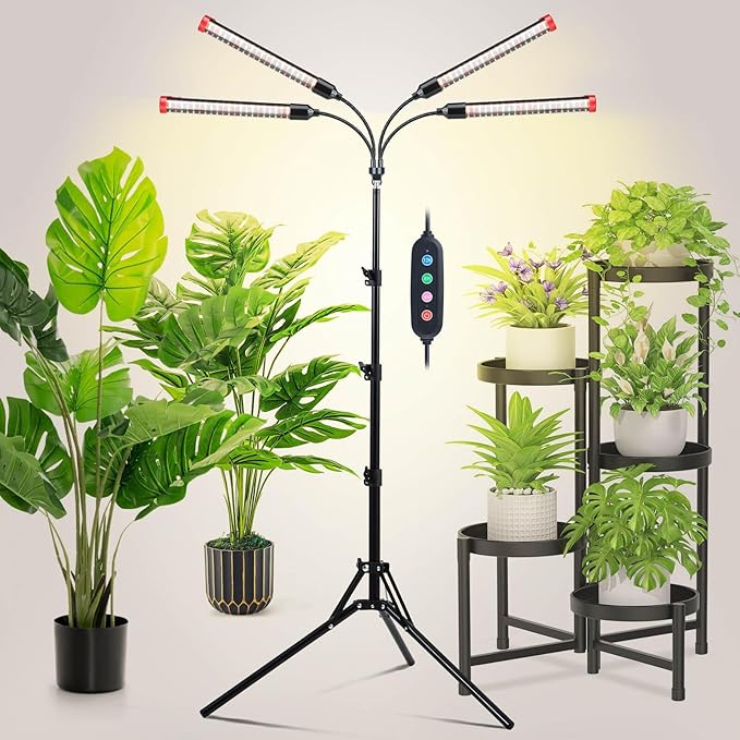 Grow Light with Stand and Timer 48121620 Hr 36 Watt Standing Tall Plant Light for Bonsai Tree Seed Starting 24-64 Adjustable Tripod Stand Plant Growing Lamps