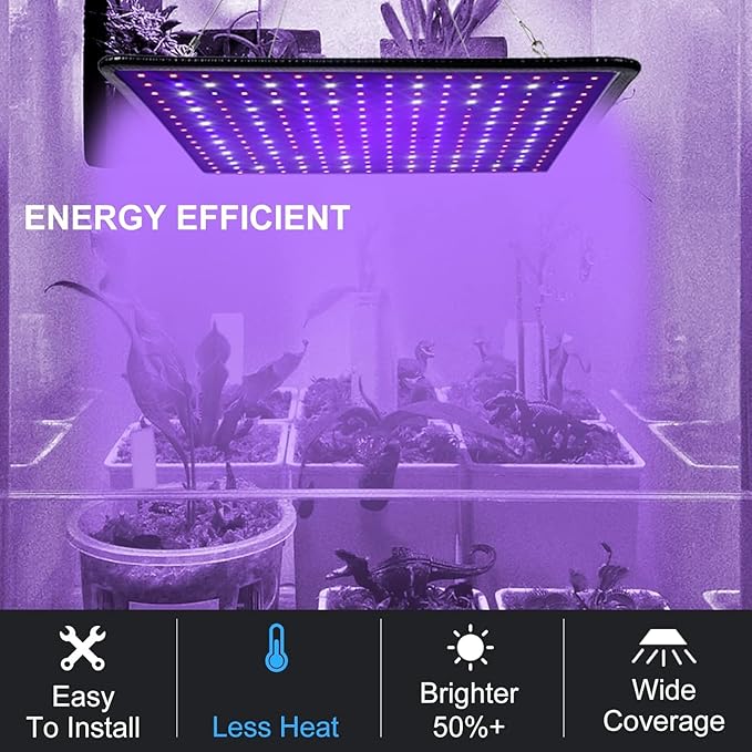 600W Full Spectrum LED Grow Light for Indoor Plants-UV Grow Lamp for Seed Starting Seedlings Vegetable Plants Plant Perper Hanging Growing Lamps(Actual Power 60W)