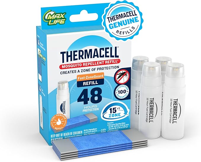 Thermacell Mosquito Repellent Refills Compatible with Any Fuel-Powered Thermacell Repeller Highly Effective Long Lasting No Spray No Scent No Mess 15 Foot Zone of Mosquito Protection