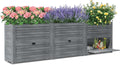 Raised Garden Bed with Extra Storage Compartments Outdoor 34 x 18 x 30 Wood Elevated Garden Box Wooden Planter Box for Herbs Vegetables Flowers Backyard Patio Balcony