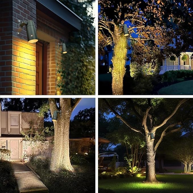 Arrownine Low Voltage Landscape Lighting Tree Hanging Down Lights Moonlighting Outdoor Soffit Lighting Wall Mount LightReplaceable MR16 LED Bulb Warm White Brass Material