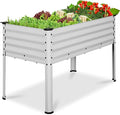 Best Choice Products 48x24x30in Galvanized Raised Garden Bed Metal Elevated Planter Box Vegetable Garden for Backyard Patio Balcony - Silver