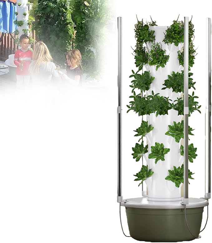 Hydroponic Growing System with LED Grow Lights for Indoor Vertical Gardening