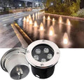 Recessed LED Landscape Lamp Low Round Lawn Lamp IP67 Waterproof Stainless Steel LED SpotlightWhite-6W