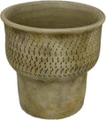 Garden Planter 12 Inch Tapered Base Antique Gray Terracotta