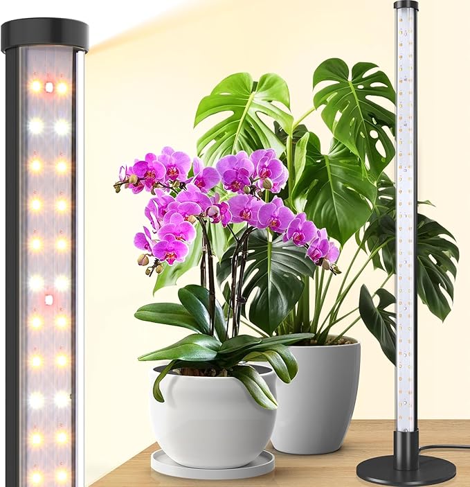 Barrina Standing Grow Light for Indoor Plants 20W 2FT Desk LED Plant Light Hanging and Standing Table Top Full Spectrum Vertical Grow Lights with Stand and On/Off Switch Ideal for Plants Growth