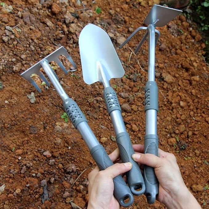 Garden Tool Set 3 Pack Heavy Duty Gardening Kit Ergonomic Handle Garden Hand Tools Outdoor Gardening Work Set