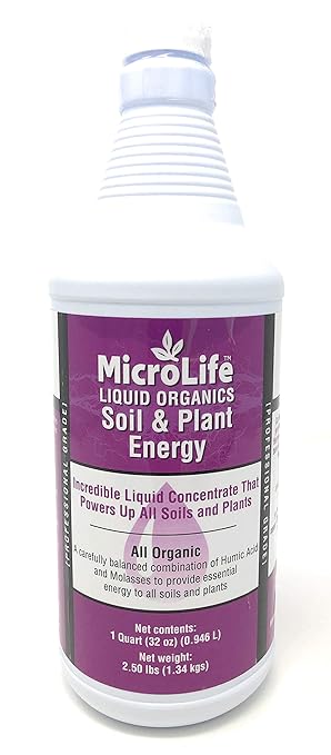 MicroLife Soil &amp Plant Energy Liquid Organic Concentrate Humic/Fulvic Acid &amp Molasses Foliar Spray or Root Stimulator 1 QT