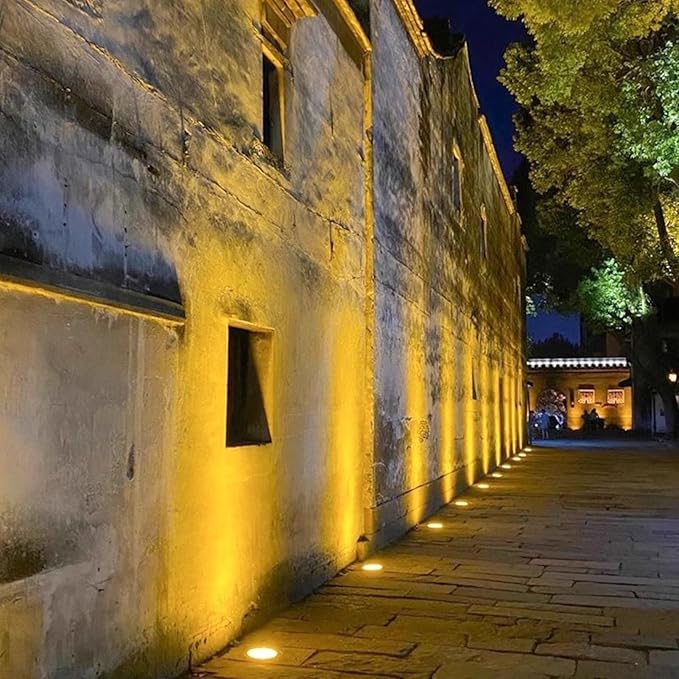 LED Ground Light - IP66 Waterproof Recessed Underground Lamp 6W Green or 9W Yellow Spotlights for Garden Pathway and Patio