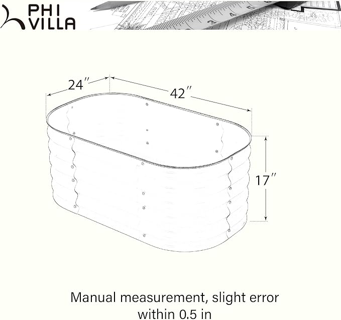 PHI VILLA Galvanized Raised Garden Bed Kit Galvanized Planter Raised Garden Boxes Outdoor Oval Large Metal Raised Garden Beds for Vegetables Flower and HerbGreen Medium