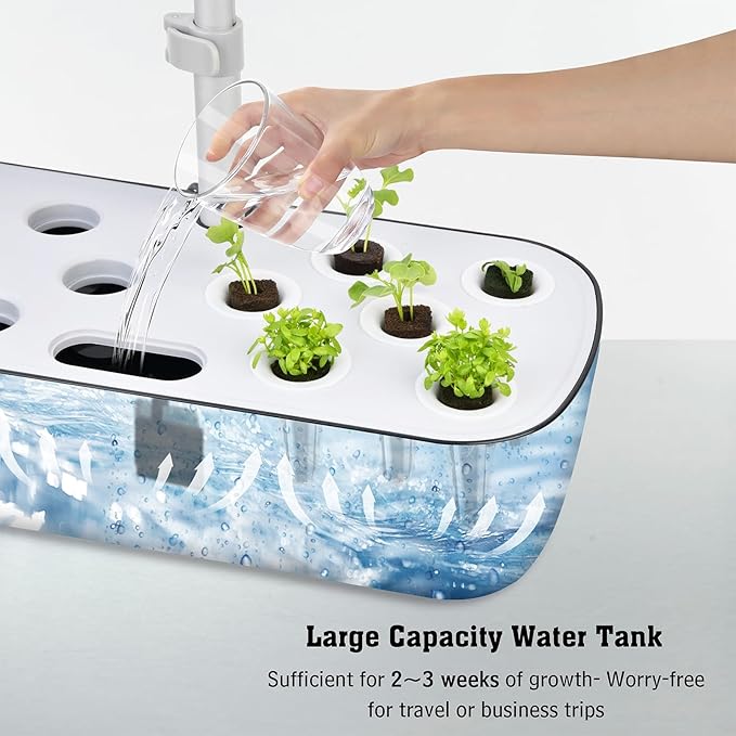Hydroponic Planting System Led Grow Light Automatic Timer Adjustable Light Pole Indoor Herb Garden
