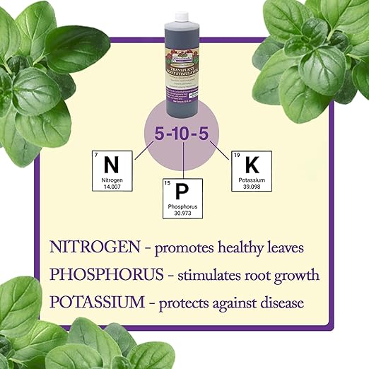 Esbenshade’s Transplant Root Stimulator 5-10-5 Fertilizer 32oz - Liquid Fertilizer with Seaweed Fish &amp Humic Acid - Reduces Transplant Shock Promotes Root Growth - for Flowers Vegetables &amp