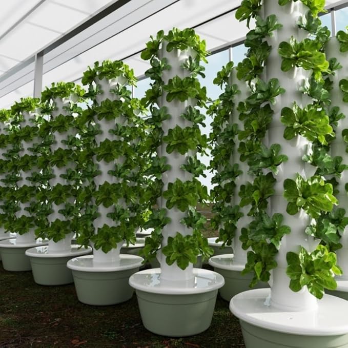 Hydroponics Growing System Kit Movable Hydroponic Tower Automatic Water Circulation System Indoor Smart Garden Kit for Green Vegetables and Fruits(9 Layer)