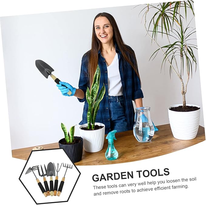 ibasenice 1set Garden Tools Ergonomic Gardening Supply Handle Kit for Digging Transplanting and Loosening Soil for Gardening and Vegetable Planting