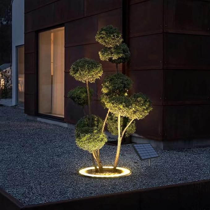 Solar Palm Tree Light Solar Landscape Lights for Outdoor Trees Super Bright Tree Light 32 LED 12000 mAh spot Light for Garden Yard