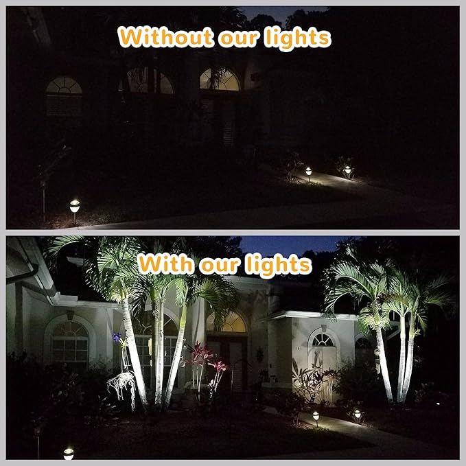 URPOWER Solar Lights Outdoor 2-in-1 Waterproof Adjustable Solar Spotlights Outdoor Wall Light Dusk-to-Dawn Solar Powered Landscape Lights for Backyard/Garden/Pathway/Pool/Porch (4Pack Cool White)