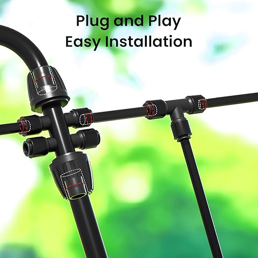 MIXC 230FT Quick-Connect Drip Irrigation System Kit Automatic Garden Watering System with 1/4 &amp 1/2 Fast-Lock Tubing - Adjustable Nozzles &amp Sprinklers for Garden Greenhouse Lawn Potted P