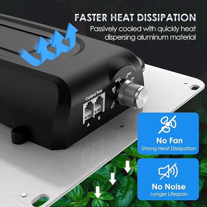 QUAL-B-1000 LED Grow Lights with Samsung LM301B Diodes Dimmable Sunlike Full Spectrum Daisy Chain Plant Grow Light for Indoor Seeding Veg Bloom 3x3/2x2 Coverage Flower Plant Growing Lamps 2.6 umol/J