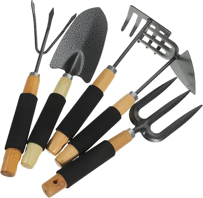 balacoo 1set Ergonomic Gardening Tool Kit Hand Shovel and Rake for Bonsai Potted Plants and Vegetables Portable Garden Tools for Easy Digging and Weeding