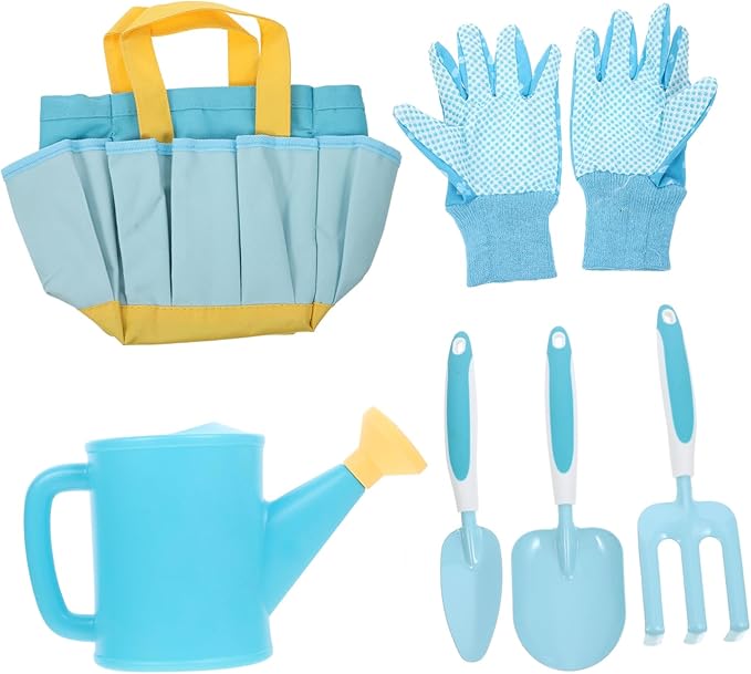 SUPVOX Boy Girl Gardening Tool Set Plastic Shovel Rake and Watering Can for Boy Girl Safe and Lightweight Gardening Tools for and Bonding