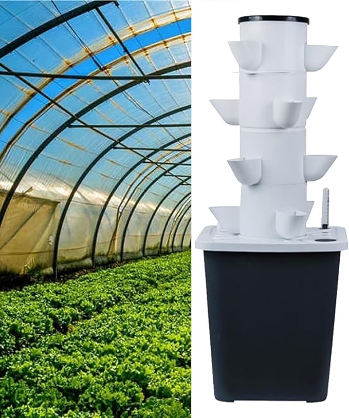 Hydroponics Growing System Tower Aquaponics Grow System Garden Tower Aeroponics Growing Kit for Herbs Fruits and Vegetables (Color : 20holes)