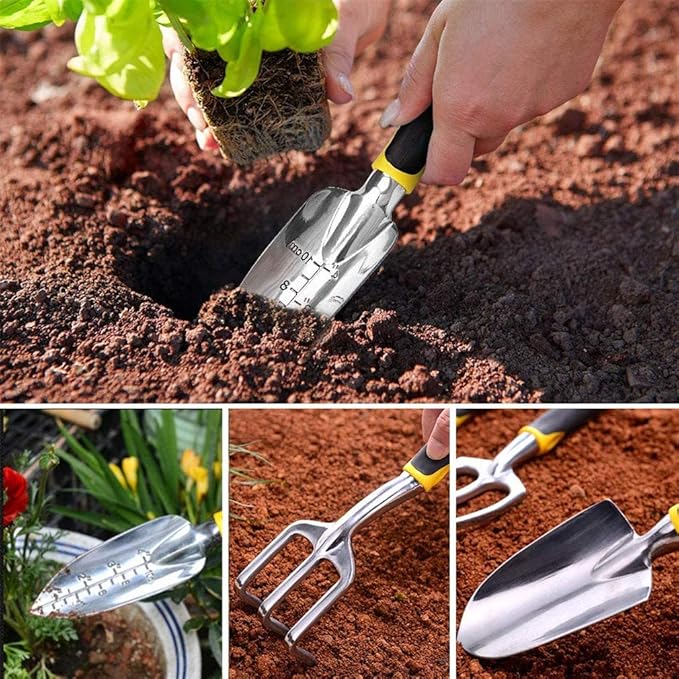 3PCS Mini Garden Tools Sets Durable Gardening Hand Tool Ergonomic &amp Rust Resistant for Women Kid Men Gardener