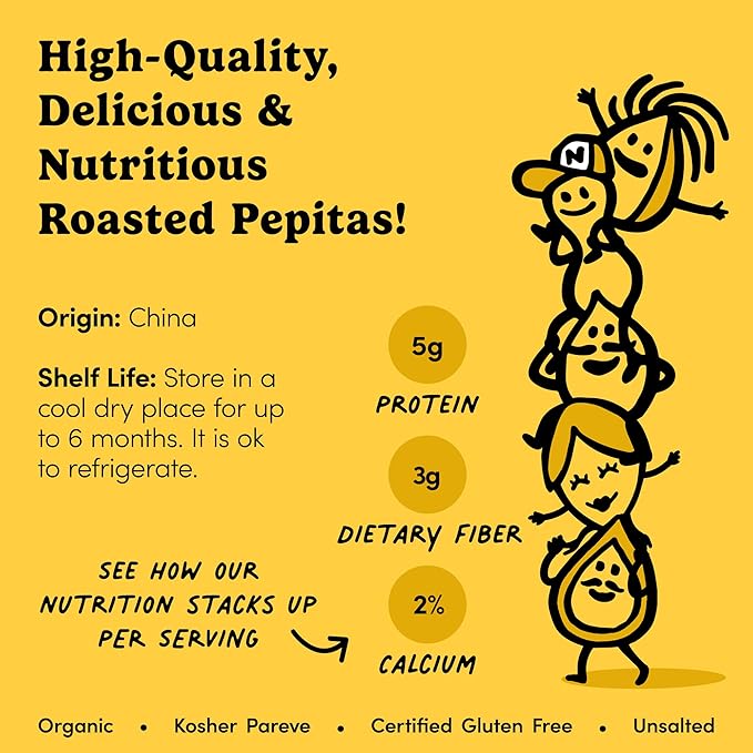 Nuts.com – Roasted Pepitas – 2 Lb Bag Unsalted No Shell Pumpkin Seeds Healthy Snack for Adults &amp Kids Rich in Protein Fiber &amp Calcium – Keto Friendly Vegan Gluten-Free &amp Kosher Parev