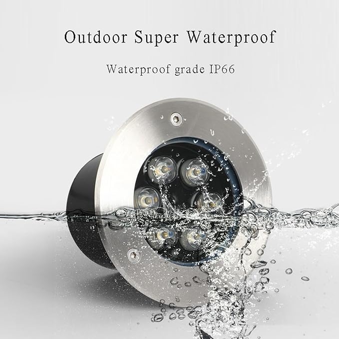 LED Beam Spotlight - 12V Waterproof Underground Recessed Floor Lamp IP66 Rated Low Voltage Garden Lighting